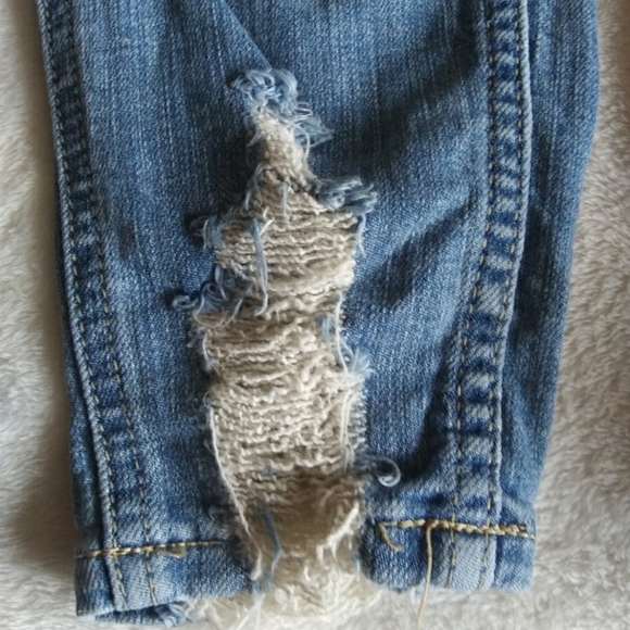 Sneak Peek Distressed Denim Skinny Overalls EUC - Picture 10 of 14